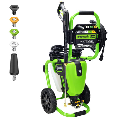 Greenworks Pro Brushless 3000 PSI (CSA Certified) 2.0 GPM Max / 1.1 GPM Electric Pressure Washer (Rugged Steel Frame, 25 FT Hose, 35 FT GFCI Power Cord)