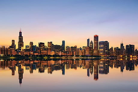 Diamond Painting Adult Painting Kits Chicago Skyline Night Tower City Buildings Home Bedroom Living Room Art Wall Decoration 16"x20" Puzzle art