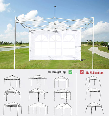 SCOCANOPY SideWall with Window for 10x10 Canopy Frame, 2 Pcs Sunwalls Only,White SCOCANOPY
