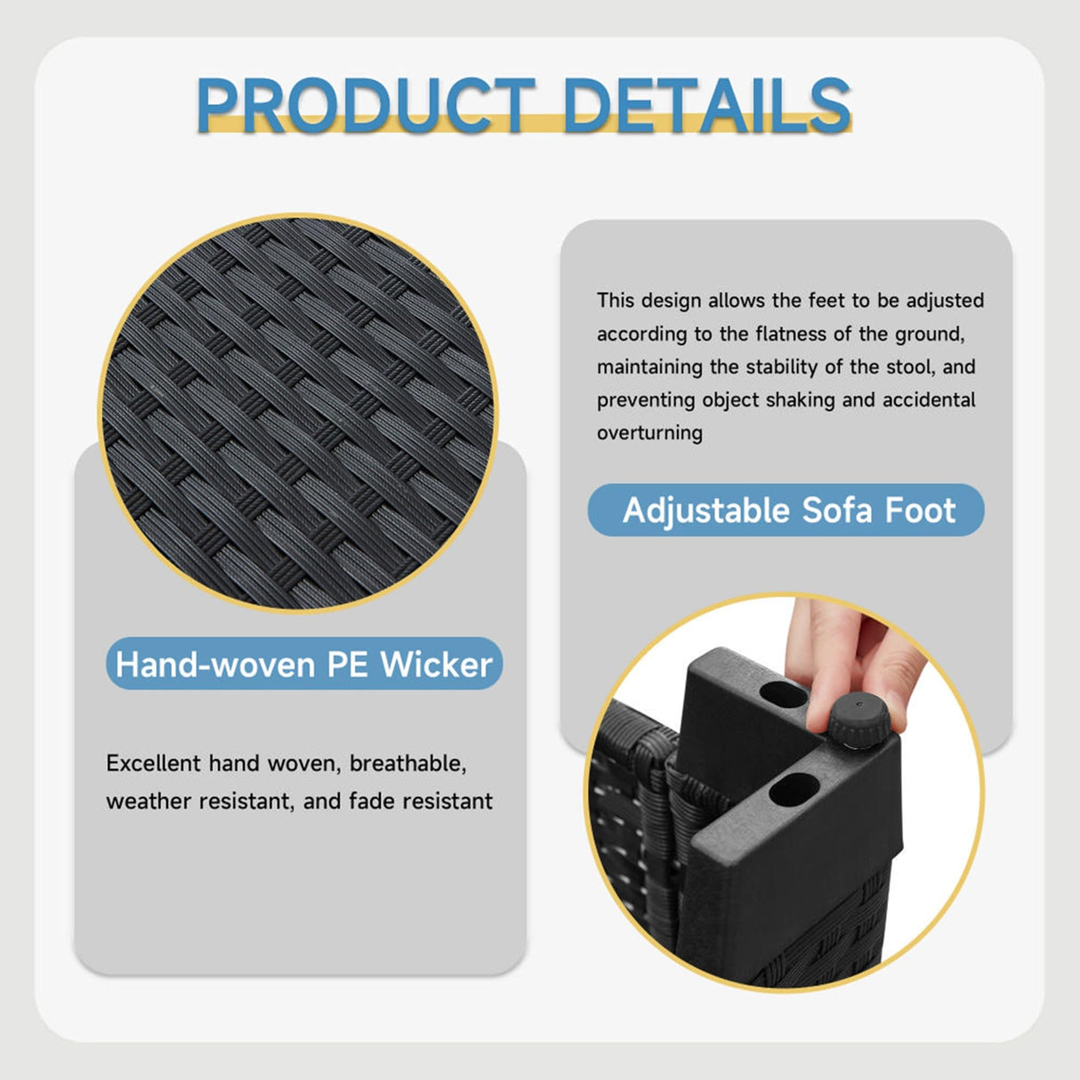 6 Pieces Outdoor Patio Furniture Sets with Furniture Cover, PE Rattan Wicker Patio Conversation Set with 60000 BTU Outdoor Propane Fire Pit Table(Peacock Blue, Fire Pit Table) wudipatio