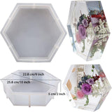 9 Inch Large Silicone Molds for Resin, Large Resin Molds, Upgraded Hexagon Shapes Silicone Molds for Resin Casting for Flowers Preservation, Books Desktop Organizer, Gift and Home Decors OMDBAGD