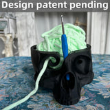 AXICIR Skull Head Bone Crochet Yarn Bowl Holder For Crocheting Knitting Accessories 3d Printed Halloween Decor Black AXICIR
