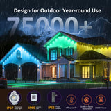 100FT Permanent Outdoor Lights, RGB LED Eaves Lights with APP/Remote Control, IP67 Waterproof LED String Lights for Christmas, Halloween, Garden Decor DIERLIGHT
