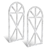 SwallowLiving 16" x 32" Rustic Cathedral Window Frame Wall Decor - Classic Farmhouse Charm for Your Home, White, Set of 2 SwallowLiving