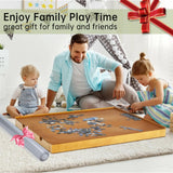 XGKHOM 1500 Pieces Puzzle Board Cover Mat, 34"x26" Jigsaw Puzzle Table Cover with Locking Buckles, Transparent and Frosted Replacement Cover (Cover Mat Only) XGKHOM