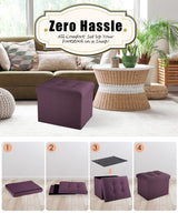 Docvania Ottoman Storage Ottoman Foot Rest Stool Foldable Bench with Storage Student Dormitory Bedroom and Entryway Storage 17 X 13 X 13 Docvania