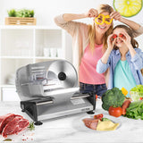 OSTBA Meat Slicer Electric Deli Food Slicer with Child Lock Protection, Removable 7.5’’ Stainless Steel Blade and Food Carriage, Adjustable Thickness Food Slicer Machine for Meat, Cheese, Bread(150W) OSTBA