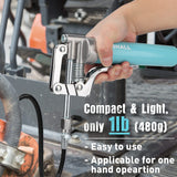 SHALL Mini Grease Gun, Small Grease Gun Kit (3.52OZ Capacity, 3000PSI) with 2PCS 4-Jaw couplers, Sharp Nozzle, Extension Adapter, 3OZ Cartridge Grease, Reinforced PVC Glove & Zerk Fitting Cleaner SHALL