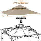 ONTHEWAY Replacement Canopy roof for Target Madaga Gazebo Model L-GZ136PST (Beige1) ontheway