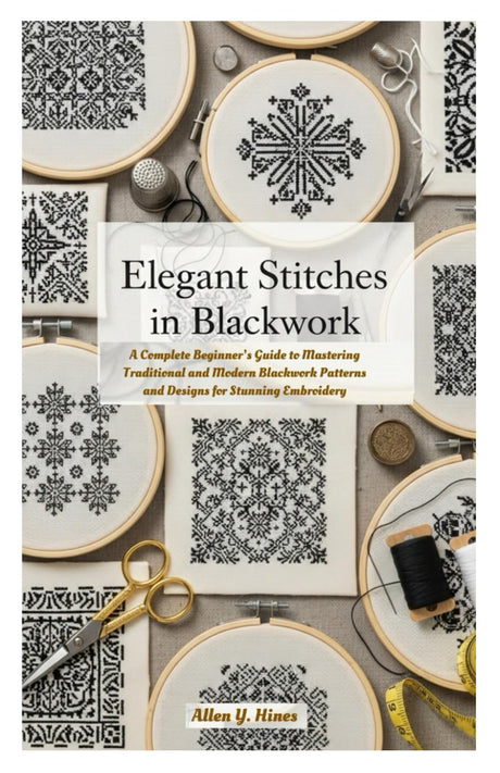 Elegant Stitches in Blackwork: A Complete Beginner’s Guide to Mastering Traditional and Modern Blackwork Patterns and Designs for Stunning Embroidery Independently Published