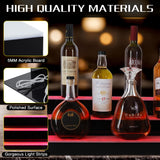 ClarityCraze LED Lighted Liquor Bottle Display Shelf, 3Tiers 16Inch Bar Bottle Display Shelf with Remote and App Control for Home Bar Party Whiskey Wine Coffee Syrup Water Bottle Display ClarityCraze