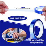 MEBMIK 2 Rolls 20mm x33m(108ft) Blue Heat Tape High Temperature Heat Resistant Tape Heat Transfer Tape for Heat Sublimation Press Vinyl,No Residue MEBMIK