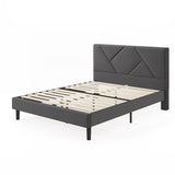ZINUS Judy Upholstered Platform Bed Frame, Mattress Foundation, Wood Slat Support, No Box Spring Needed, Eco Friendly WonderBox (TM), Easy Assembly, Dark Grey, Queen ZINUS