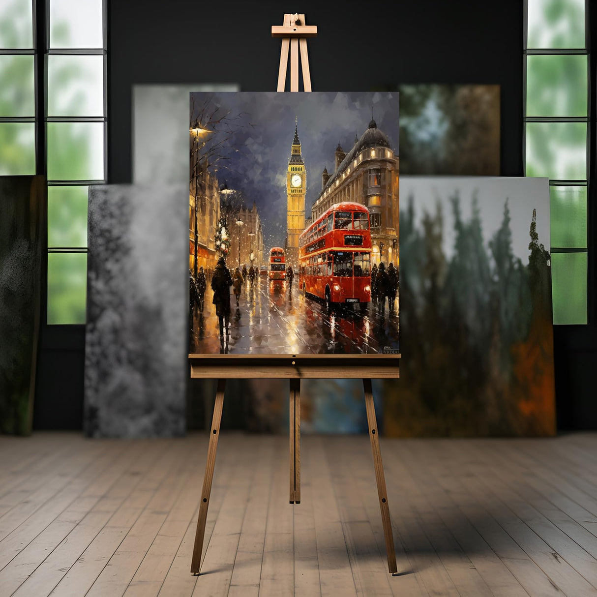 ZUVRDIAI London City Night View, DIY Paint by Number Kits Pack On Canvas, Includes Brushes and Paints, Gifts for Festival, 40x50cm NO Frame ZUVRDIAI