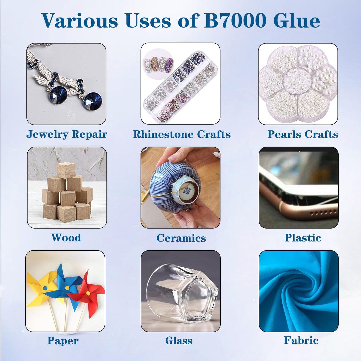 FITTDYHE B7000 Glue Clear with Precision Tip，50Ml B7000 Glue Clear for Rhinestones Glue for Crafts, Multipurpose Jewelry Glue for Fabric DIY Craft Makeup Shoes Jewelry Making Nail Art FITTDYHE