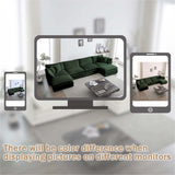 Ravy Concept Sectional Sofa 4 Seater with Movable 2 Ottomans,Oversized Modular Couch Deep Seat (Green, 146.5 inch-U) Ravy Concept