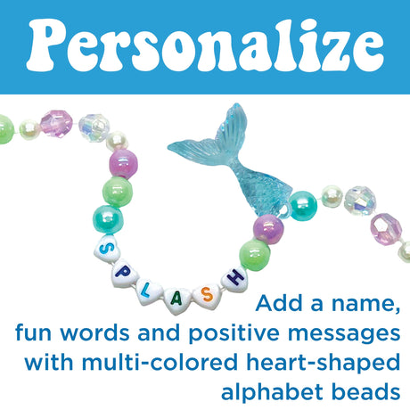Creativity for Kids Mermaid Bead Jewelry Jar: Create 40+ Friendship Bracelets for Girls, DIY Girls Beads Jewelry Making Kit, Mermaid Gifts, Kids Craft for Ages 6-8+ Creativity for Kids
