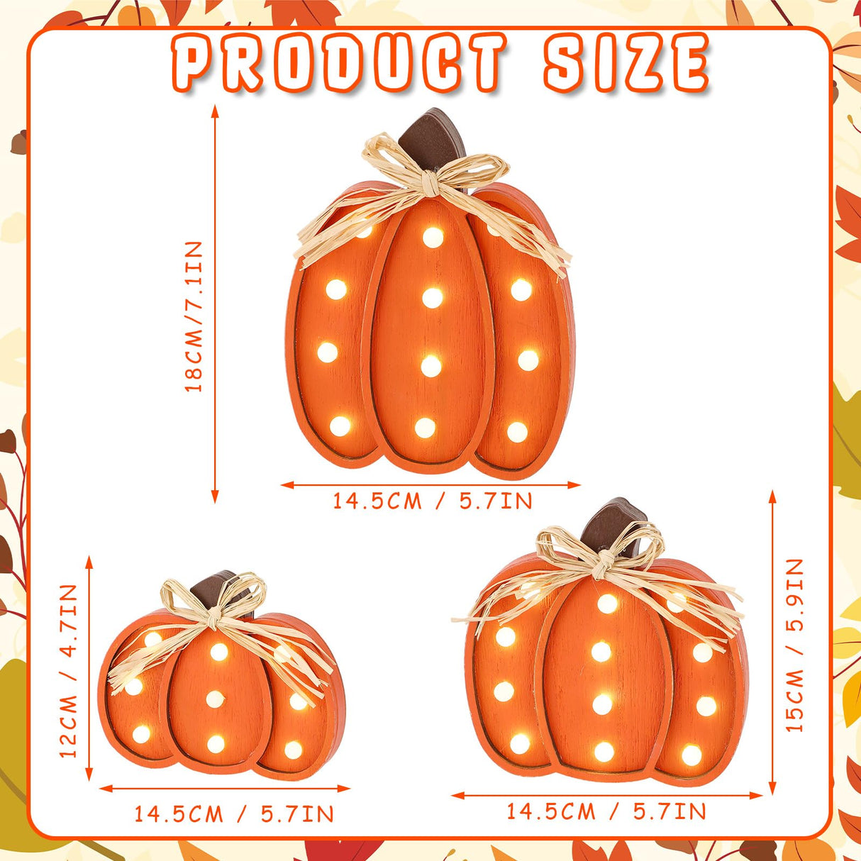 Grinsvalley 3 Pcs Light up Thanksgiving Pumpkin Decor Thanksgiving Farmhouse Pumpkins Sign Rustic Tiered Tray Decorations Table Centerpieces Standing Wooden Block Sign for Home Kitchen Halloween Grinsvalley