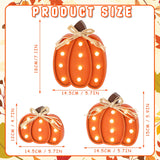 Grinsvalley 3 Pcs Light up Thanksgiving Pumpkin Decor Thanksgiving Farmhouse Pumpkins Sign Rustic Tiered Tray Decorations Table Centerpieces Standing Wooden Block Sign for Home Kitchen Halloween Grinsvalley