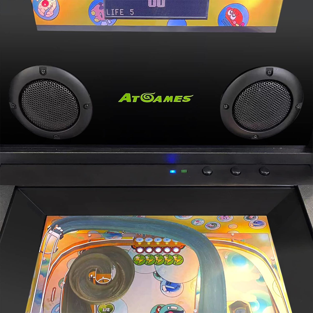 Legends Pinball Micro, Arcade Machine Console, Classic Retro Video Games, 50 Built in Licensed Pinball Games, Space Invaders, Bubble Bobble,Time Machine, WiFi, HDMI, Bluetooth AtGames
