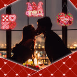 Chiisong 6 Pcs Valentine's Day Diamond Painting Glow in The Dark Diamond Art Painting Kits Flower Truck Wreath Love Gnome Tree Hanging Ornaments for DIY Holiday Decoration Gift Chiisong