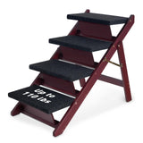 BRIKY Wooden Dog Stairs/Steps - Foldable 4 Steps Dog Steps for High Bed Couch Cars, Non-Slip Pet Stairs for Small Large Medium Dogs and Cats, No Assembly Required BRIKY