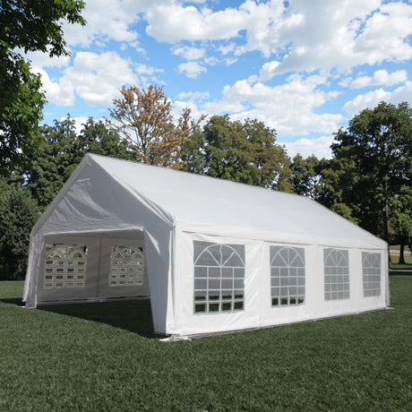 VeroFree 20x30ft Heavy Duty White Party Tents for Weddings, Events, Carports & Gazebos-Durable, Easy Setup with Steel Frame & Anchor Kits Included VeroFree