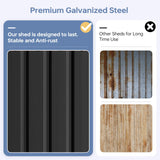 Breezestival 6x4 FT Outdoor Storage Shed, Metal Garden Tool Shed with Sloping Roof & Lockable Door for Patio Lawn Backyard (Black) Breezestival