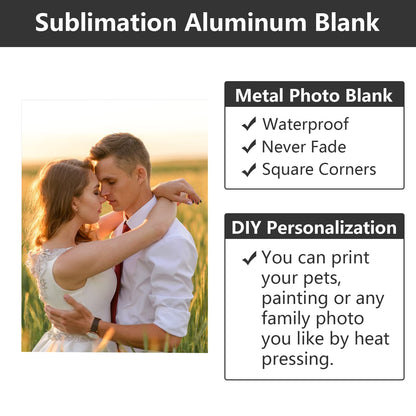 16 Pcs Sublimation Metal Blanks 6" X 8" X 0.4mm Inch Aluminum Sublimation Photo Blanks Aluminum Photo Sign Blank Metal Photo Blanks Photo Sign for Sublimation Printing Decor, DIY (White)