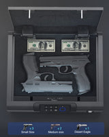 Gun Safe,Biometric Gun Safe for Pistols 3-Ways unlock Safe Fingerprint Digital PIN Key Unlock with Voice, Gun lock box for Cloakroom living room Bedroom Nightstand and Car BILLCONCH BILLCONCH