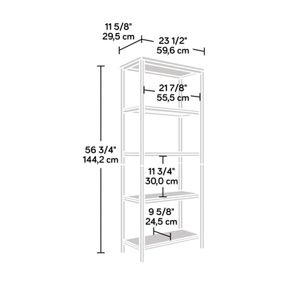 Sauder North Avenue Tall Bookcase in Charter Oak Finish for TVs up to 36" - WoodArtSupply