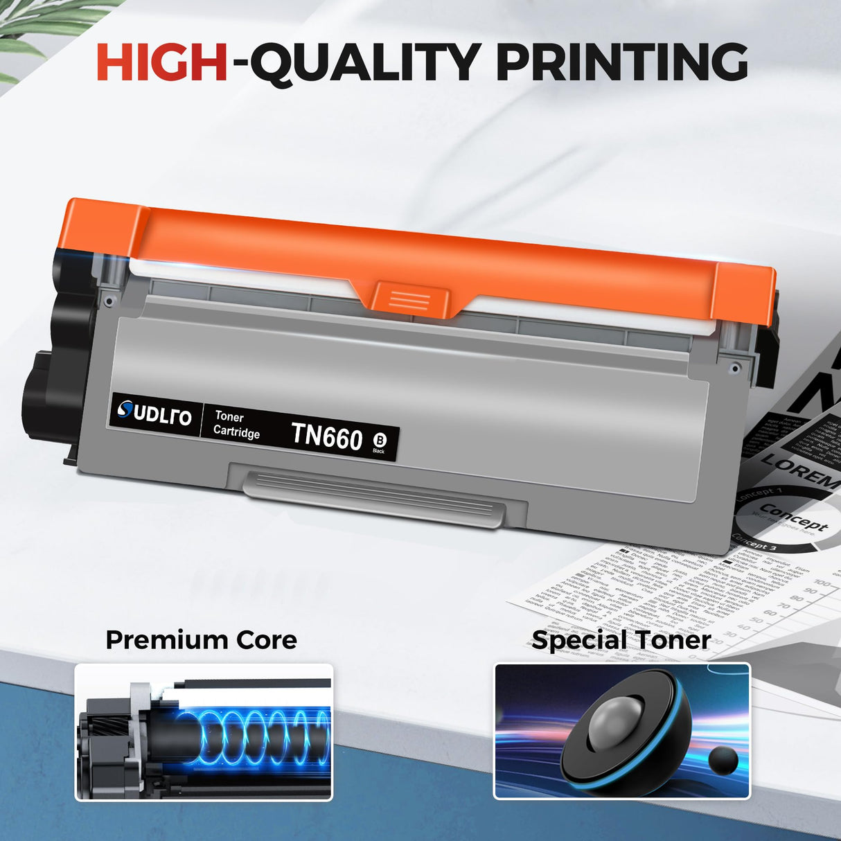 SUDLTO TN660 TN-660 Toner Cartridge Replacement Compatible for TN660 TN630 TN-630 TN-660 Use for HL-L2300D HL-L2380DW HL-L2320D DCP-L2540DW HL-L2340DW HL-L2360DW HL-L2305W (2 Black) SUDLTO