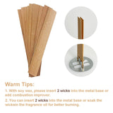230 PCS Wooden Candle Wicks for Candle Making 0.5mm Natural Candle Wood Wicks Wick Stickers Wick Clips Candle Cores kit for DIY Candle Making Craft Harnico