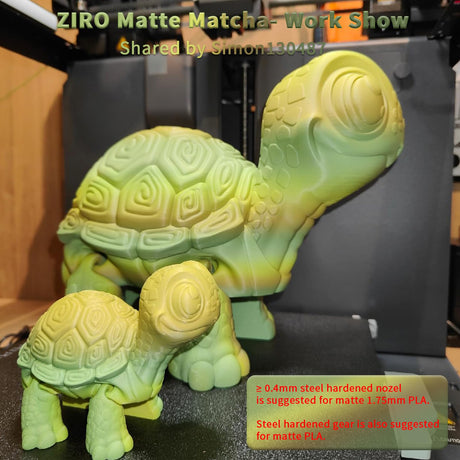 ZIRO 3D Printer Filament, Matte PLA Filament 1.75mm,No-Shine Multicolor Rainbow PLA for 3D Printing, Fit for Most FDM Printers, 1KG/2.2lbs Spool, Matcha ZIRO