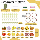 FREEBLOSS 90+ Floral Crown DIY Kit Flower Crowns Making Kit DIY Floral Crown Garland Kit Hair Accessories Handmade Make Your Own Flower Wreath Crown Spring and Autumn Floral Crown FREEBLOSS