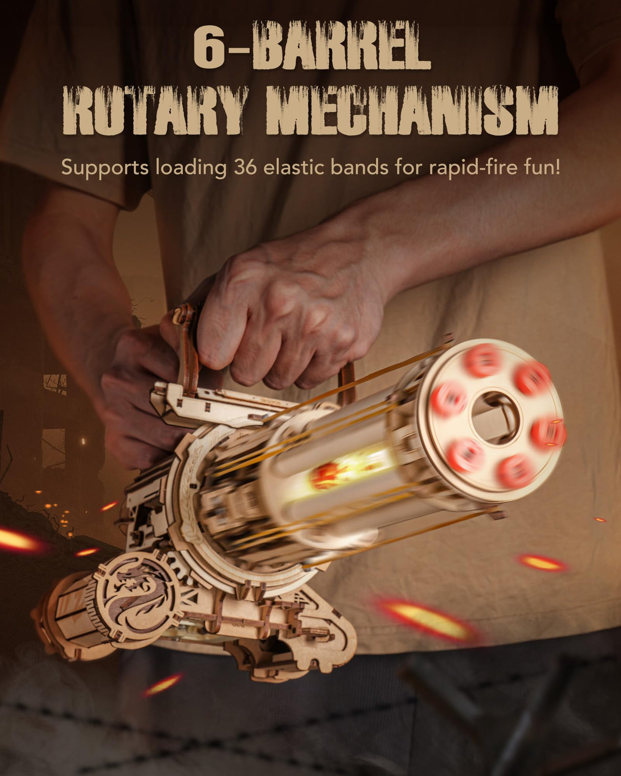 ROKR 3D Wooden Puzzles for Adults,Rotating-Barrel Machine,412 Piece 3D Puzzles,Gift for Adults and Teens ROKR