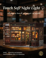 Cutefun Book Nook Kit - DIY Miniature Doll House Kit, Book Nook Kits for Adults, 3D Wooden Puzzle Bookend Bookshelf with LED Light for Cafe Crafts Lovers (Corner Coffee Shop) Cutefun