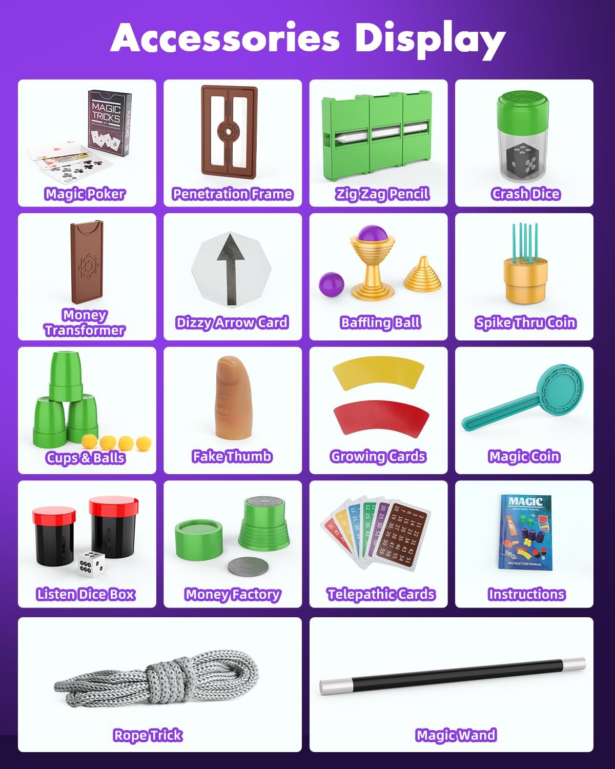 AEROQUEST Magic Kit for Kids, 300+ Magic Tricks Perfect Toy for Boys and Girls, Magic Wand Magician Set with Instruction Manual and Video for Beginners Ages 6 7 8 9 10 11 12 Years Old AEROQUEST