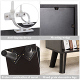 YAHARBO Elegant Black 3-Tier Modern Bookshelf with Legs – Stylish Wooden Cube Organizer YAHARBO