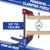WORKPRO 6" Bar Clamps for Woodworking 2-Pack, Quick-Release Wood Clamps/Spreader Light Duty, One Hand F Clmaps 150 LBS Load Limit, Ideal for Woodworking and DIY Projects WORKPRO