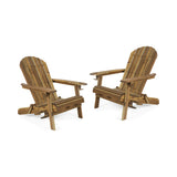 Christopher Knight Home Crystal Outdoor Acacia Wood Folding Adirondack Chairs (Set of 2), Natural Christopher Knight Home