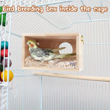 GINDOOR Parakeet Nesting Box Transparent Bird House for Cage Natural Wood Breeding Box for Parrot Parakeet Cockatiel Lovebirds Budgie Conure and Other Small Birds GINDOOR