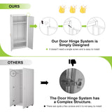 UNICOLY Armoire Wardrobe Closet with Doors, 71'' Wardrobe Cabinet with Hanging Rod, Metal Closet with 2 Adjustable Shelves for Bedroom School, Employee, Gym, Armarios De Ropa para Dormitorio, White UNICOLY