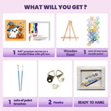 cviokrdu Halloween Paint by Numbers Kit for Kids with Frame - Wooden Easel, Ghosts Paint by Numbers for Kids Ages 4 8 12, Easy Acrylic Oil Painting Kits for Home Wall Decoration 8x8 inch cviokrdu
