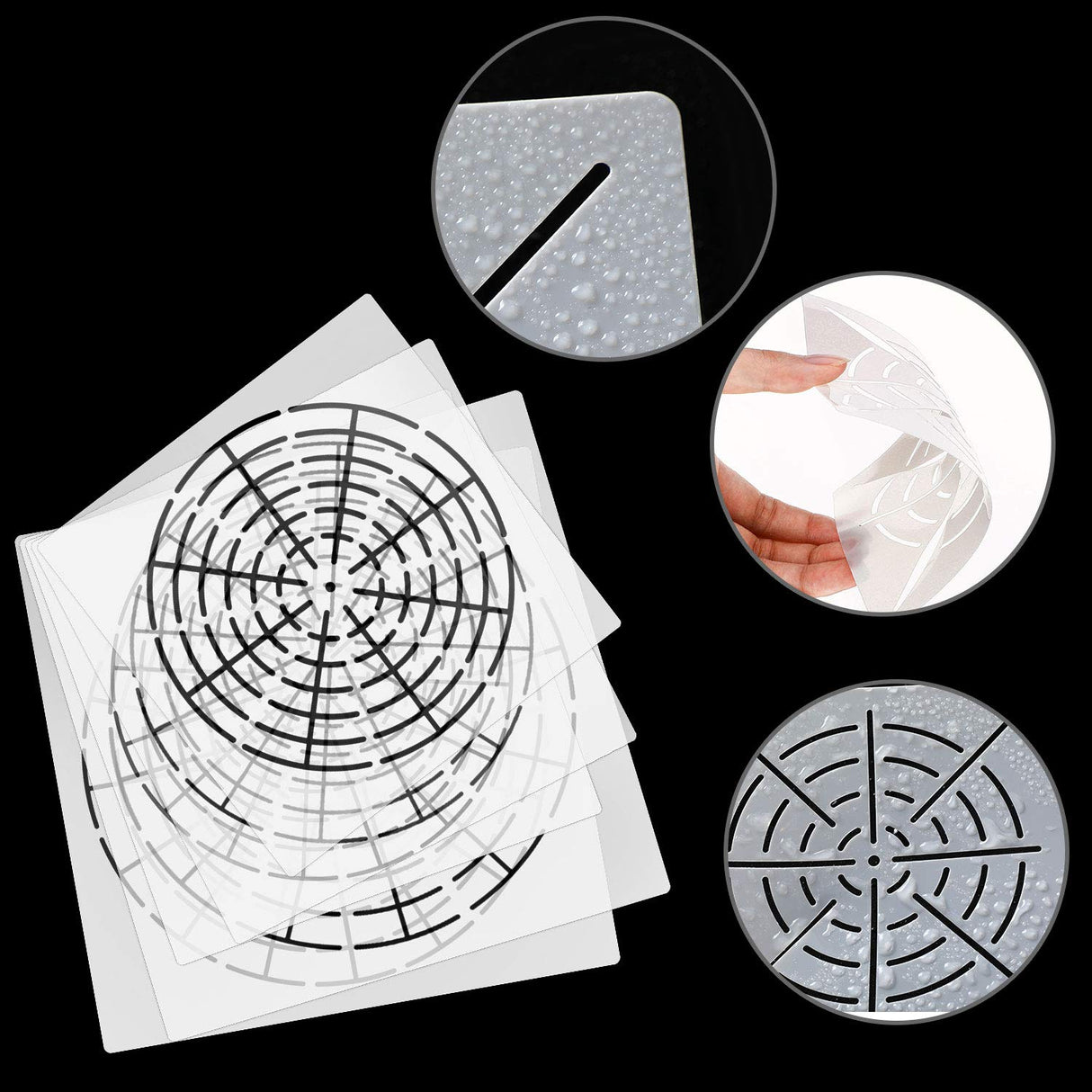 Outus 8 Pieces Mandala Dotting Stencils Reusable Mandala Stencil Template Set 8/12/16 Segment Painting Drawing Templates for Wood, Fabric, Glass, Metal, Walls DIY Painting Art Projects Outus