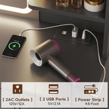 Tiptiper Large Makeup Vanity with Lights, Vanity Desk with LED Mirror & Charging Station, Vanity Set with 5 Drawers, 4 Cabinets & Time Display, Black Tiptiper