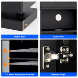 71IN LED TV Stands w/Power Outlet for 85/80/75 Inch TV,High Glossy Modern TV Console Gaming Entertainment Center with 2 Storage Cabinets,Dual LED Lights Strips for Living Room,Bedroom,Black chartustriable