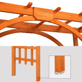 Yaheetech Horticulture Garden Arches 7FT Wood Backdrop Stand Wooden Garden Trellis Arbor Climbing Arbor Arch for Ceremony Planting Garden Patio Greenhouse Decoration Decor Yaheetech