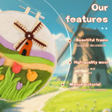 QMNNMA Needle Felting Kit for Beginners, Needle Felt Painting Kit with Picture Frame, Foam Pad, Felt Cloth, and Instructions, Flowers Wool Felting Kit Used for Home Decoration, Art Craft QMNNMA