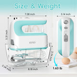 Hand Mixer Electric Handheld, 5-Speed Handheld Mixer, 380W Electric Mixer with Stainless Steel Whisk Beater Attachments, Snap-On Storage Case, Measuring Cups, Kitchen Cake Mixers for Baking Supplies WEPSEN